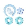 Spa Headband Set Washing and makeup sponge hair hoop suit bath towel cloth for cleaning the face or bath beam. (Blue, Average code) - color: Blue