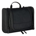 Amazon Essentials Spacious Toiletry Bag, Hanging Cosmetic Dopp Kit with Multiple Compartments, Durable Polyester, Large Capacity Storage, Compact Design, Black (Previously Amazon Basics)