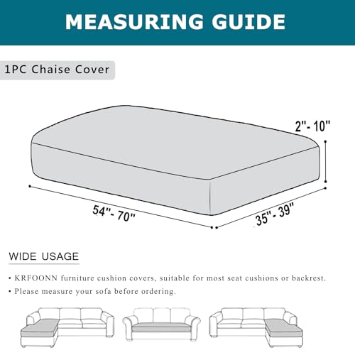 KRFOONN Waterproof Sectional Couch Covers Stretch Sofa Cushion Covers, 04 - color: Color 04, size: Chaise Cover