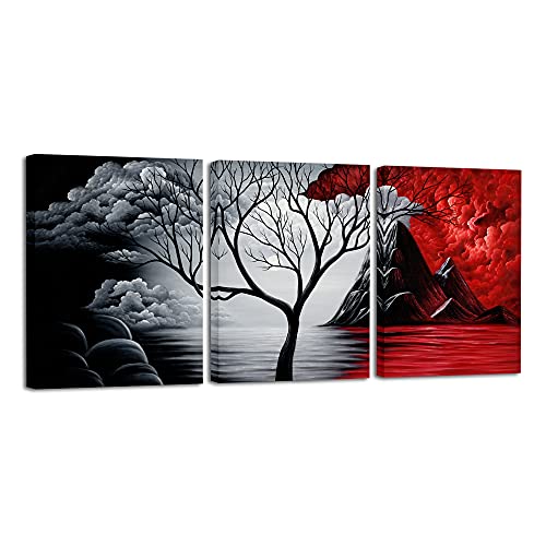 Wieco Art 3 Panels Abstract Canvas Wall Art for Home Decorations Wall Decor - size: 12x16inchx3pcs