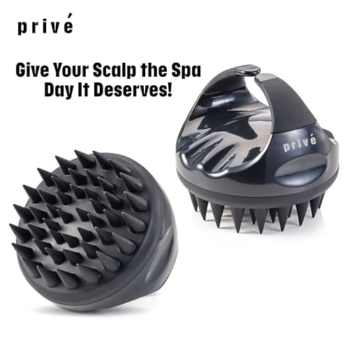 Privé Scalp Massaging Brush for Hair Care - Promotes Healthy Hair Roots - Increases Blood Flow for Hair Growth