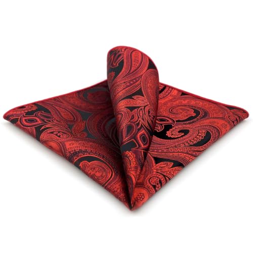 S&W SHLAX&WING Mens Pocket Square Paisley Multicolor Large for Business Wedding - color: Ah62