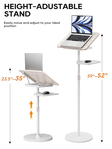 Lectern Podium Stand - Dual-Use Floor and Desktop Book Holder Stand, Height Adjustable Podium Lectern for Church, Weddings,Speech,Classroom,Speech-White - color: White-2