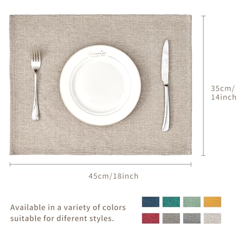 BALCONY & FALCON Rectangle Table Cloth Waterproof Beige Placemats 4pcs - color: Beige, size: 17.7" x 13.8" (Rectangular)-4pcs