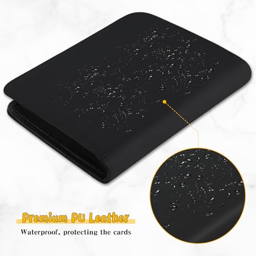 Jumbo Card Binder for PKM – WITHYU PU Leather Ringless Card Collection Binder with 60 Pockets, 5.7'' x 7.9''Card Holders Storage Album for Game Card (Black) - color: Black, size: 5.7x7.9