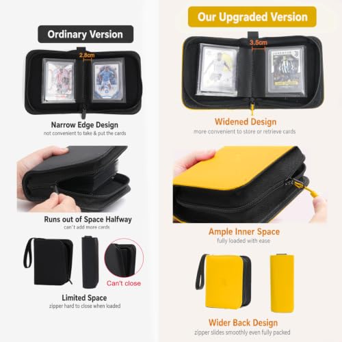 Mini 1 Pocket Top Loader Binder, Upgraded Widened Pages & Spine - color: Yellow, size: 1