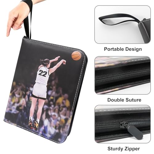 400 Pockets Basketball Card Binder, Portable Waterproof PU Storage Album,X1 - color: Basketball-400
