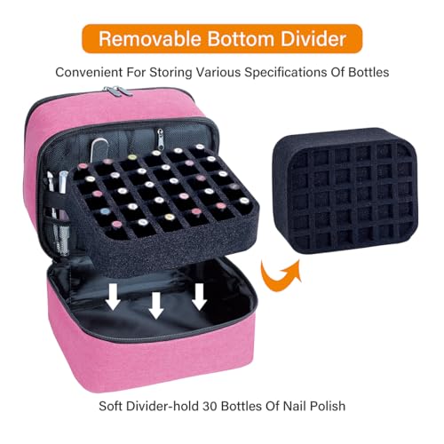 Nail Polish Organizer Holds 30 Bottles (15 ml/0.5 floz),Wine - color: Wine