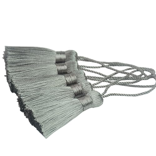 20Pcs 4.3 Inch Silky Mini Craft Tassels for Earrings, Souvenir(Light Grey) - color: Light Grey