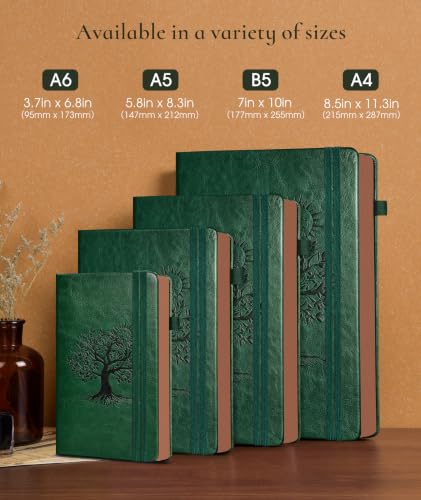 Small Journal Notebook 3.7"x6.8", 300 Page Lined Paper Pocket Size Notebook - color: Green, size: A6 (3.7in x 6.8in)