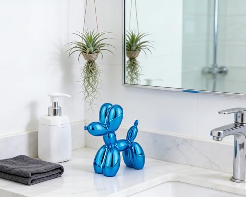 4 Inch Shiny Blue Balloon Dog Sculpture - color: Shiny Blue
