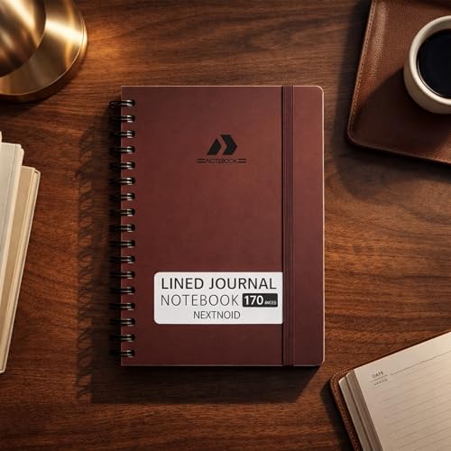 Nextnoid A5 Lined Spiral Notebook - 170 Pages, College Ruled, Burgundy - color: k-Burgundy