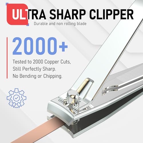firiKer Nail Clippers with Nail File,Fingernail Clipper,Toe Nail Clippers - color: Silver