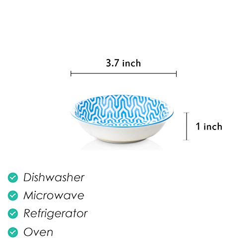 Selamica Ceramic 2.5oz Soy Sauce Dish, Pack of 6 (Assorted Colors) - color: Assorted Colors, style: Round