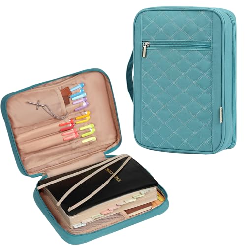 FINDCOZY Bible Cover for Women, Medium Carrying Case for Regular Bible - color: Turquoise, size: Medium