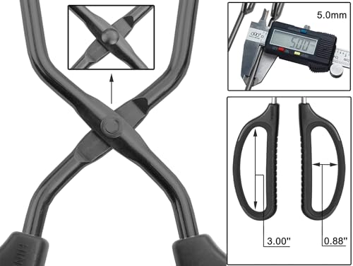 HINMAY Stainless Steel Kitchen Scissor Tongs 10" and 12" Set (Black) - color: Black, size: 10-Inch + 12-Inch