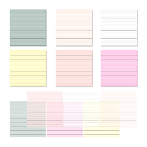 Temiary 6P Transparent Sticky Notes with Lines, Clear See Through Memo Pad - color: Morandi With Lines