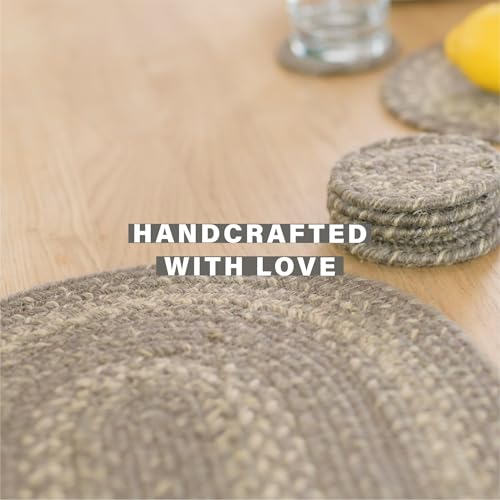 Homespice Grey Cloud Jute Braided Placemats, Oval 13x19 Set of 4 - color: Grey Cloud