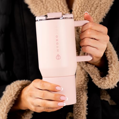 HydroJug Coffee Traveler 20oz Ceramic-Lined Mug with Handle, Dusty Rose - color: Dusty Rose