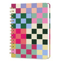 Lined Spiral Journal Notebook for Work A5, 160 Pages, Checkered Pattern - color: Checkered pattern