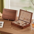 Black Walnut Solid Wood Jewelry Box for Women with Necklace Hook - style: 1 Layer A