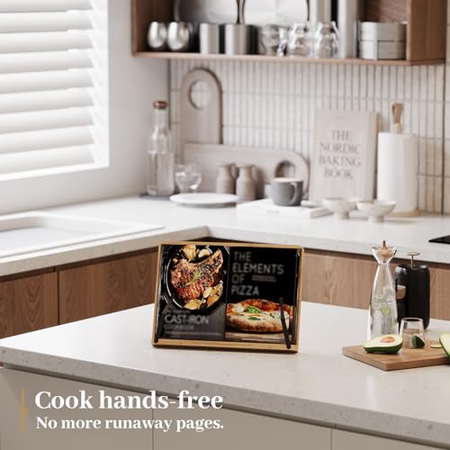 Book Stand, Book Holder for Reading Hands Free, Cookbook Stand - size: Medium (13.2 × 9.45 in)