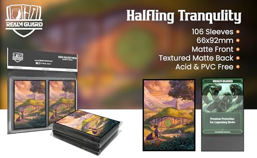 (Halfling Tranquility V1) 100% Hand-Drawn 100ct Textured Matte TCG/MTG Card Art Sleeves by Realm Guard - style: V1 Regular