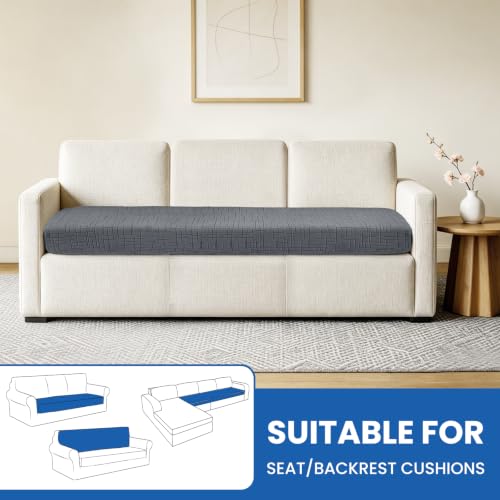 Super Stretch Sofa Cushion Covers (1 Piece, Light Gray) - color: Light Gray, size: 1 Cushion Sofa