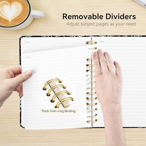Lined Spiral Journal Notebook for Work A5, 160 Pages, Green Leaf Starry Sky - color: Green Leaf Starry Sky