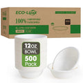 ECOLipak 500 Pack 12 oz Paper Bowls Disposable, Compostable Bowls, White - color: 500Pack-White