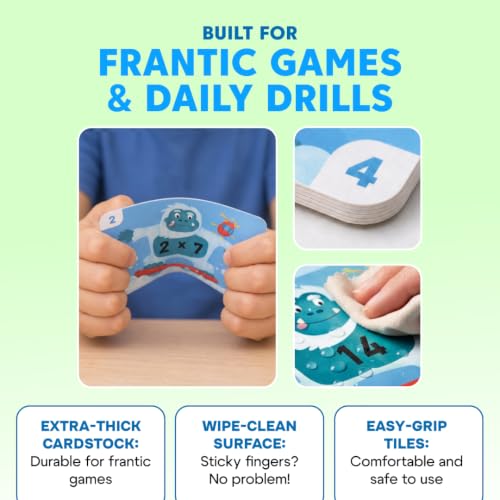 Kidrox Multiplication Flash Cards, Times Tables 1 to 12, Interactive Learning Cards with Fun Character Design, Educational Math Practice Set - color: Multiplication