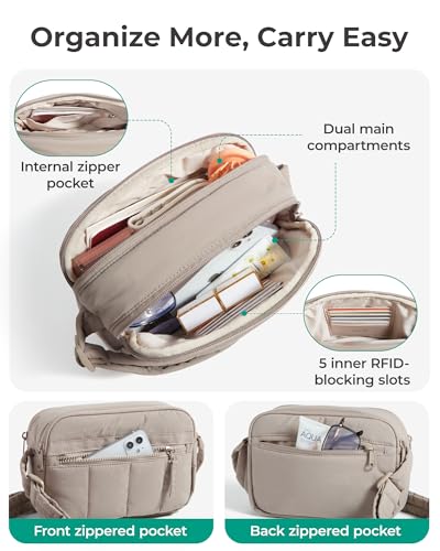 BAGSMART Cross Body Purse, Mini Crossbody Bags for Women Travel Purse - color: Dark Pink, size: Small