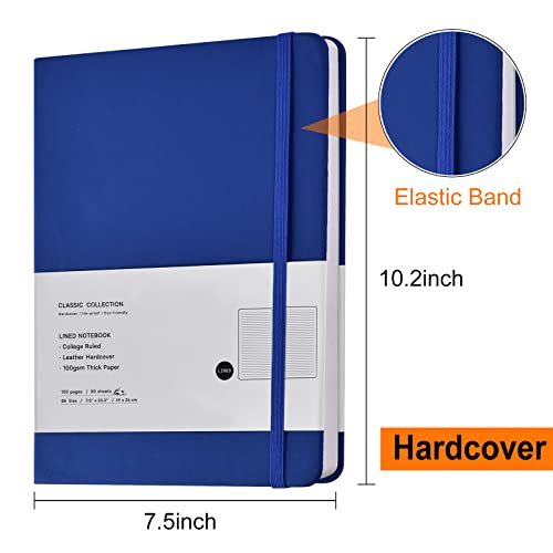 2 Pack B5 Journal Notebooks Classic College Ruled Notebooks Hardcover Lined Journals for Office Home School Business Writing Note Taking, 10.2 x 7.5 inch, 100GSM Thick Paper, 160 Pages (Blue/Green) - color: Blue/Green