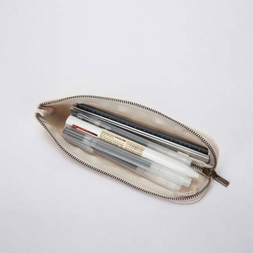 Slim Pencil Case Small Pencil Pouch Pen Case (Black/CV) - color: Black