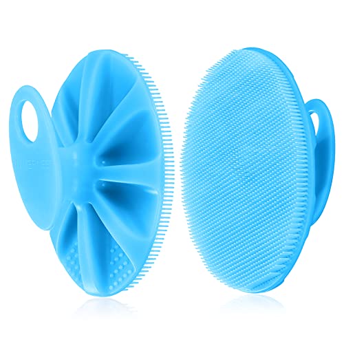 INNERNEED Silicone Body Cleansing Brush Exfoliating Scrubber, Blue - color: Blue