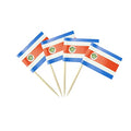 mflagperft Costa Rica Toothpick Flags 100 Pack, Costa Rican Flag Picks - color: Costa Rica