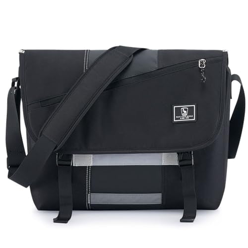 OIWAS Messenger Bag for Men 15.6 Inch Satchel Bag Men Crossbody Bag, Black - color: Black, size: 15.6 Inch