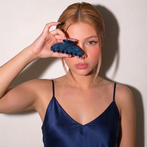 Luxury Hair Claw Clip Premium Acetate Strong Hold 4 Inch (Midnight Blue) - color: Midnight Blue