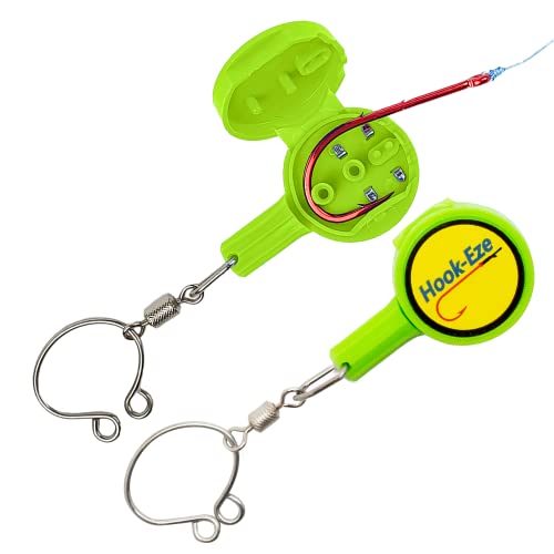 HOOK-EZE Fishing Knot Tying Tool | Protect from Fish Hooks | Tie Fishing Knots Easily | Cool Gadgets for Fishermen | Ice Fly Fishing | Fishing Accessories for Beginner Anglers | Nail Knot Tool - color: Green, style: Standard
