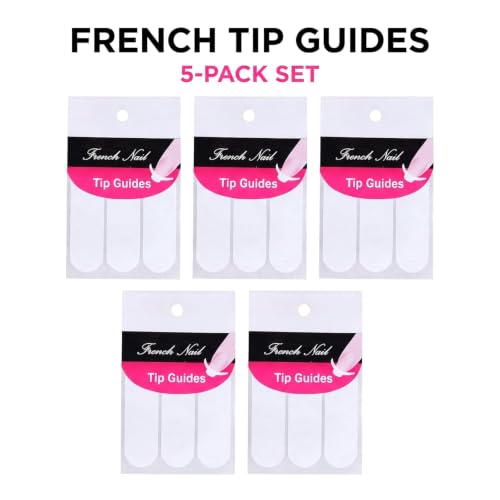 5 Sheets 240Pcs White French Manicure Nail Art Stickers Strips, Guide Stickers Moon Shape Design Self-Adhesive Nail Sticker Tips for Manicure Decoration DIY Tools Decals, Nail Stamp