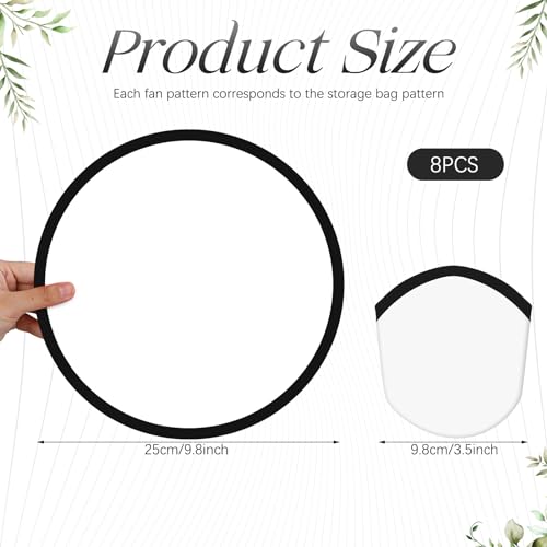 Gejoy Foldable Flying Disc Handheld Fan with Bag - color: Black and White