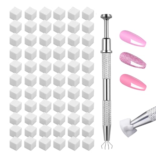 Soft Nail Sponges（250PCS）, Reusable Nail sponges,Nail DIY sponges, Nail Art sponges, 1PCS Grabbing Pen and Nail Brush Professional Accessories Manicure Salon Supplies - color: White-250Pcs