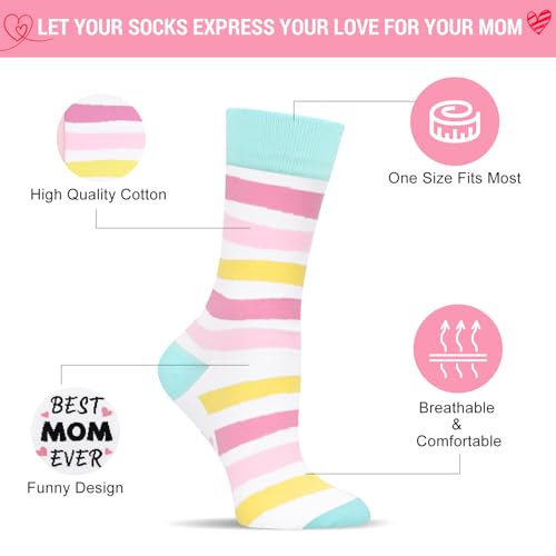 Funny Socks for Women and Teenage Girls, Cute Crazy Unique Novelty Gifts - color: U-mom-01