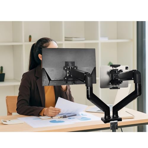 Universal VESA Mount Adapter for Tablets – Spring Clamp Holder for iPad and Portable Monitors up to 15.6″ – Fits VESA 75x75 & 100x100 – Compatible with Surface, Galaxy Tab, and 2-in-1 Laptops
