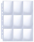 HERKKA Trading Card Sleeve Pages, 100 Pack 9 Pocket Album Pages 11 Holes Fit 3 Ring Binder - size: 100 pack