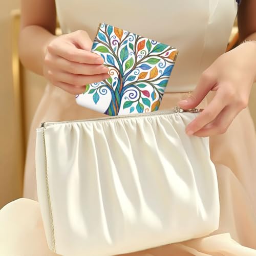 Peacoblue tree of life Coin Purse,PU Leather Squeeze Pouch 4PCS - style: Tree of Life