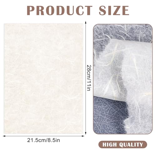60 Sheets Mulberry Rice Paper, 8.5 x 11 Inch, Cream
