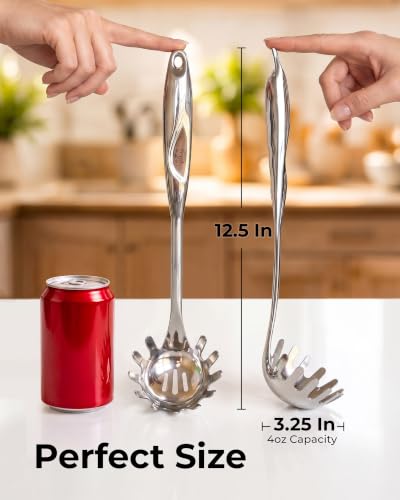 Zulay Kitchen Stainless Steel Pasta Spoon - size: Pasta Server