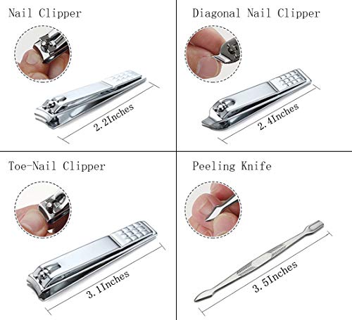 Manicure Set Professional Nail Clippers Kit Pedicure Care Tools- Stainless Steel Women Grooming Kit 12Pcs for Travel or Home (Gold) - color: Gold