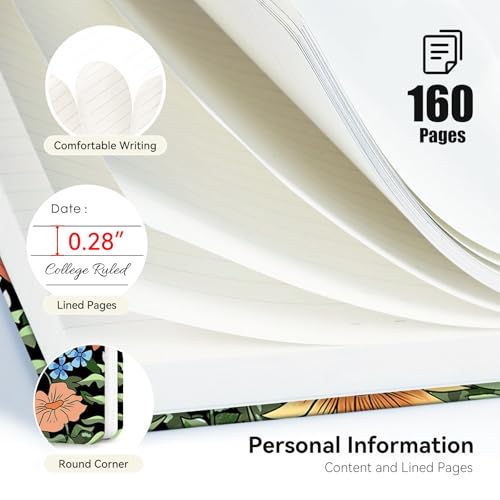 Lined Spiral Journal Notebook for Work A5, 160 Pages, Cat - color: Cat